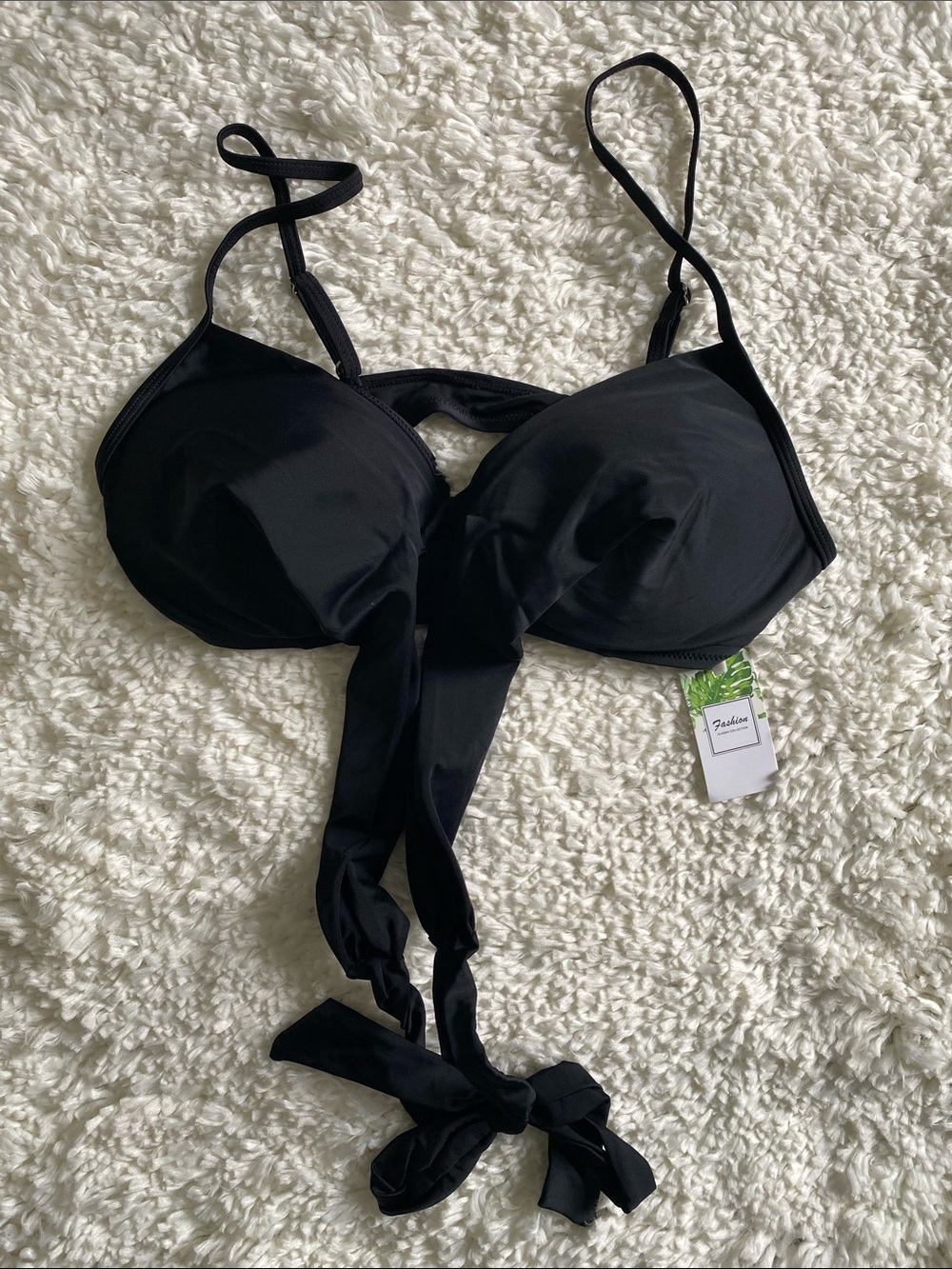 Tie-Front Keyhole Bikini Swimsuit Top.
